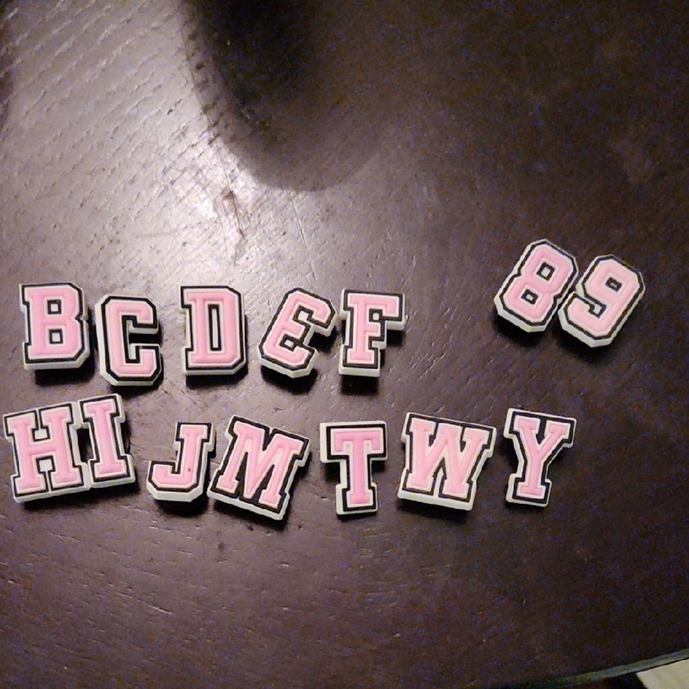 Pink Alphabet and Number Patches